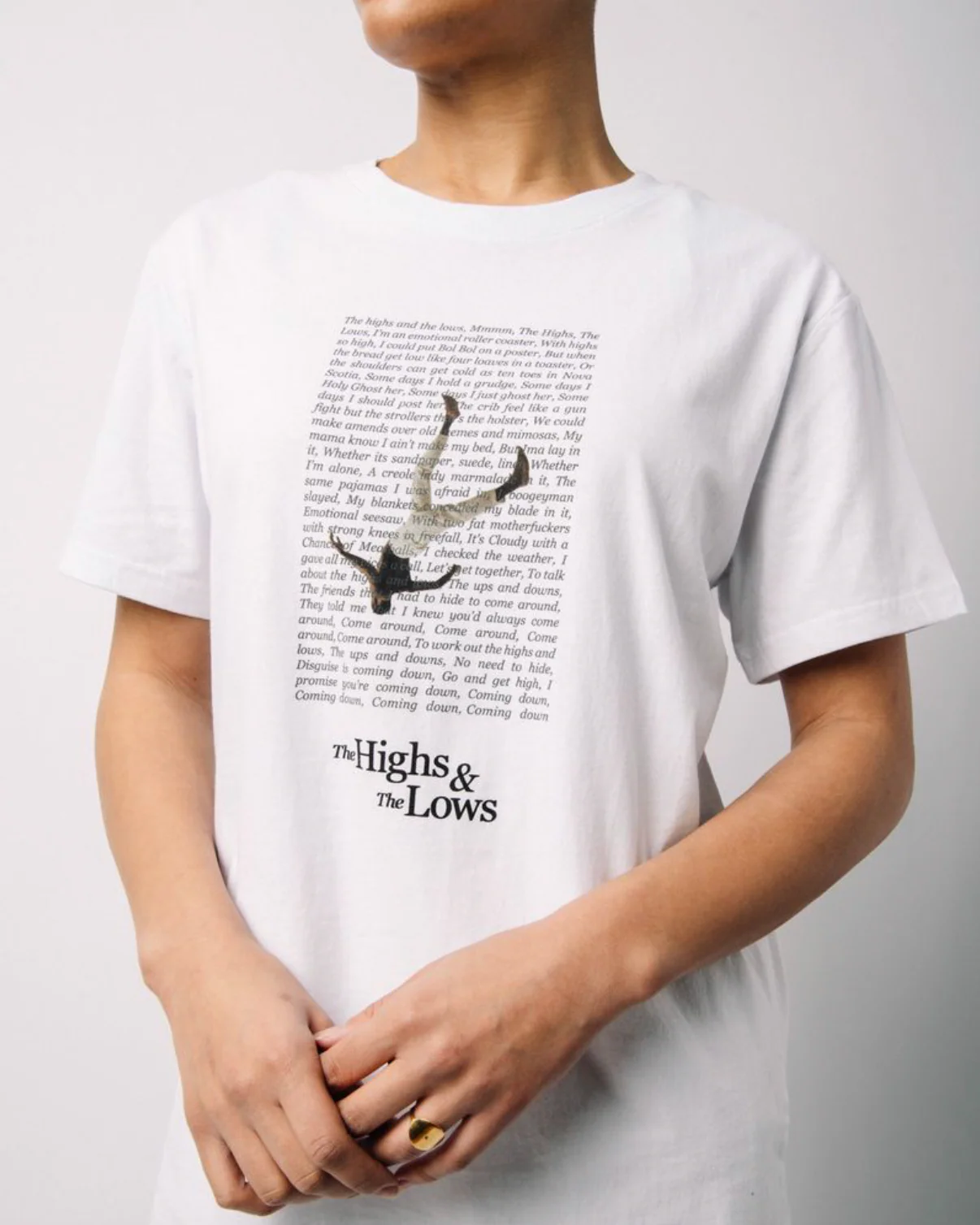 The Highs and The Lows Poetic White T- Shirt - Image 4